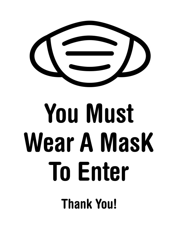 Mask Safety Sign - Black