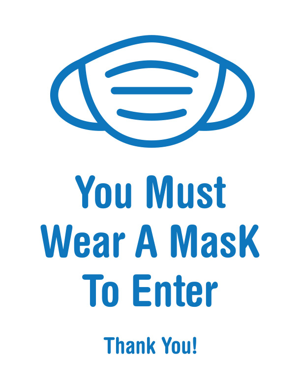 Mask Safety Sign - Blue