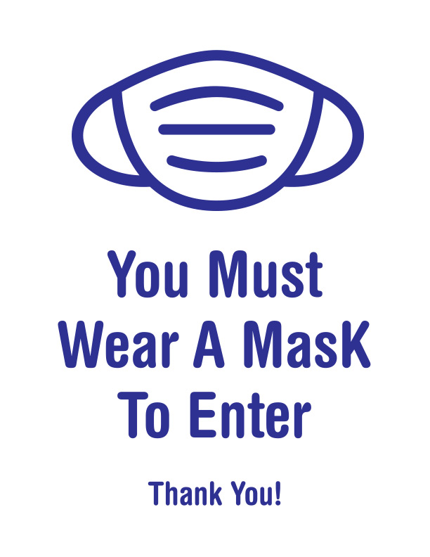 Mask Safety Sign - Navy Blue