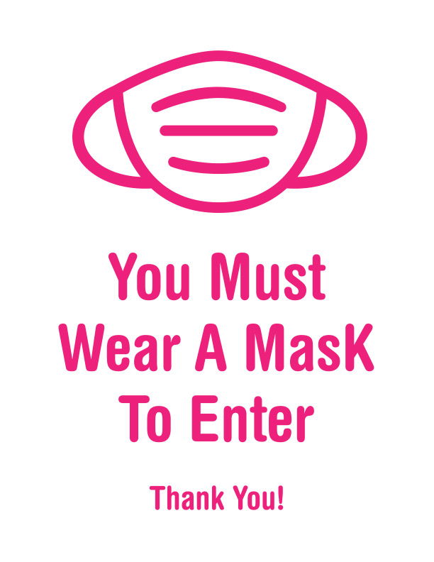 Mask Safety Sign - Pink